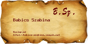 Babics Szabina névjegykártya