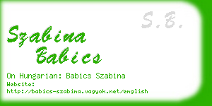 szabina babics business card